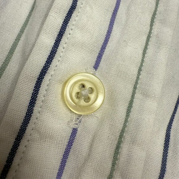 Harry Rosen Dress Shirt Striped Long Sleeve White Cotton 15 1/2 Medium - Picture 4 of 6